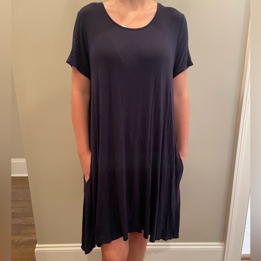 Short sleeve, maxi shirt dress